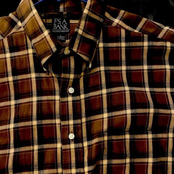Brown plaid button down - Picture 3 of 4